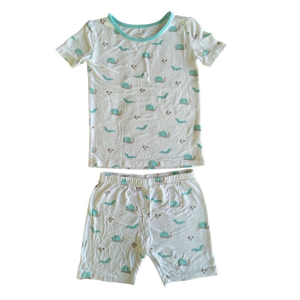 Kyte Short Sleeve Pajama Set in Snail, Mushroom and caterpillar Size 6